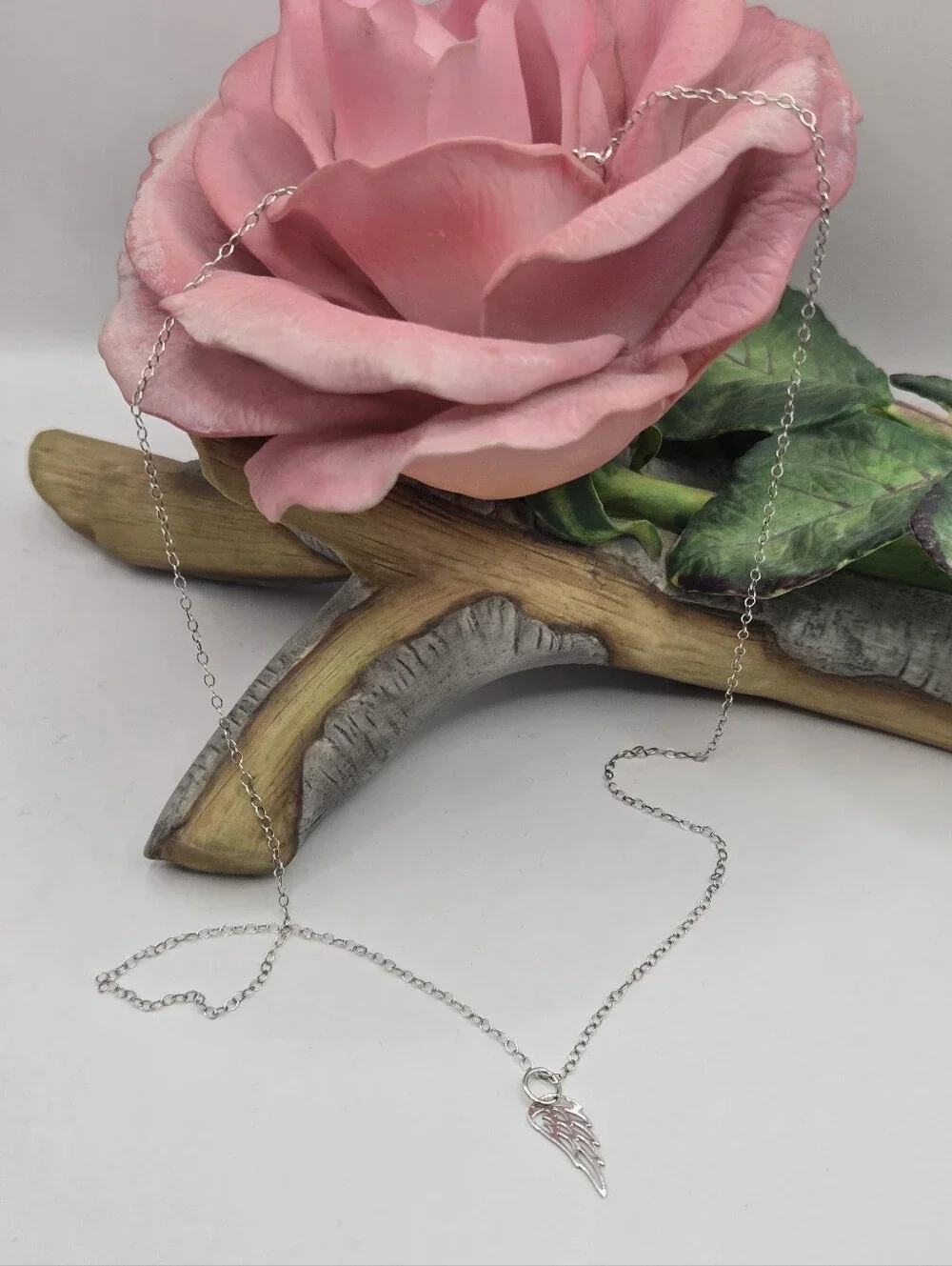 Sterling Silver Wing Pendant Necklace - Elegant Silver Women's Jewelry